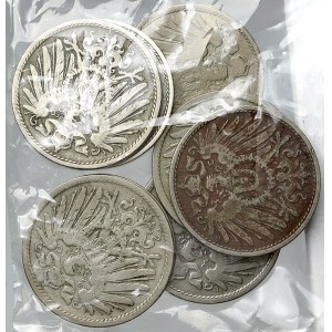 Drobné mince císařství po r. 1871. 10 pf. 1897 A, 1898 A, F, G, J, 1899 A, D, F