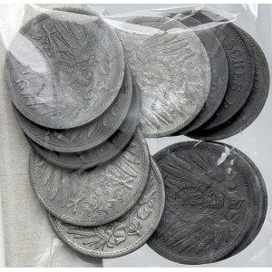 Drobné mince císařství po r. 1871. 10 pf. Zn 1917, 18 3x, 19, 20, 21 4x, 22. dr. st. ox.