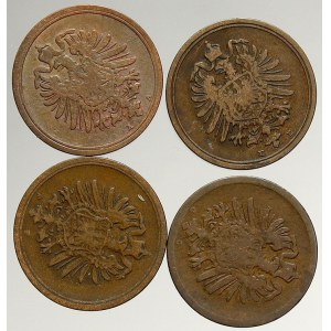 Drobné mince císařství po r. 1871. 1 pf. 1887 A, E, F, G