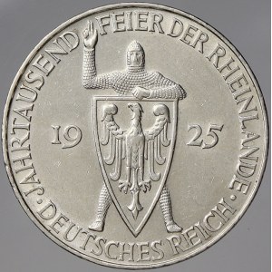 Výmarská republika. 5 RM 1925 E Rheinland. KM-47