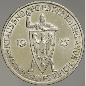 Výmarská republika. 5 RM 1925 F Rheinland. KM-47