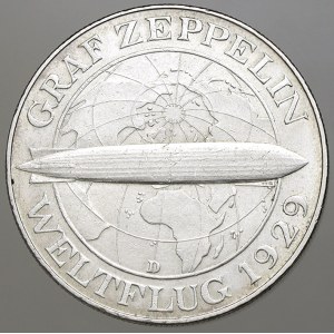 Výmarská republika. 5 RM 1930 D Zeppelin. KM-68