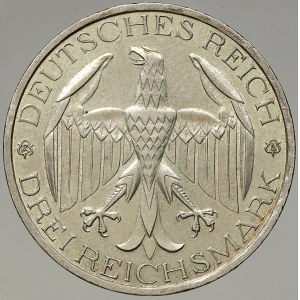 Výmarská republika. 3 RM 1929 A připojení Waldecku k Prusku. KM-62