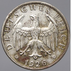 Výmarská republika. 2 RM 1926 J. KM-45. skvrny