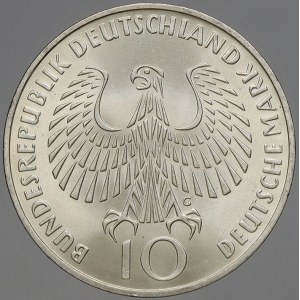 Německo – BRD. 10 DM 1972 G Plamen. KM-134.2