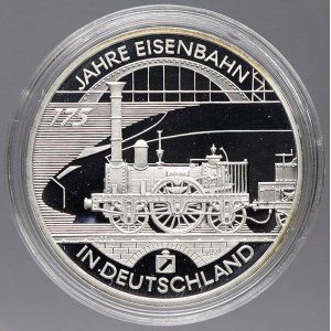 Německo – BRD. 10 € 2010 D železnice, plexi pouzdro. KM-291
