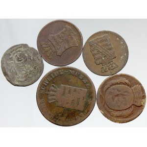 Německo – konvoluty. Konvolut 5 drobných mincí 18. a 19. století