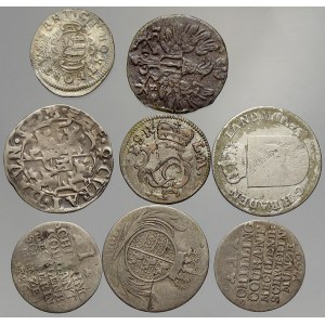 Německo – konvoluty. Konvolut 8 stříbrných mincí 17.-19. století