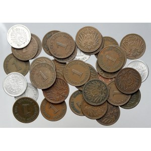 Německo – konvoluty. Konvolut 36 ks 1 pf mincí (císařství po r. 1871)
