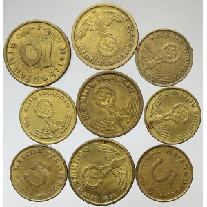 Německo – konvoluty. 10 Rpf. a 5 Rpf. bronzové, období III. Říše