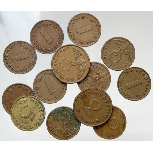 Německo – konvoluty. Konvolut drobných mincí III. Říše 1937-1939