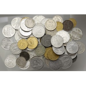 Německo – konvoluty. Konvolut drobných německých mincí 20. stol. (188 g)