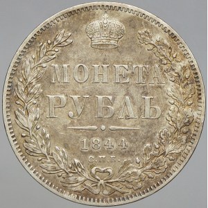 Rusko, Mikuláš I. (1825-55). 1 rubl 1844 CПБ-КБ. Uzd.-1640