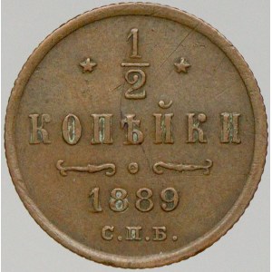 Rusko, Alexandr III. (1881-94). ½ kop. 1889 CПБ. Y-30