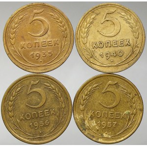 RSFSR – SSSR (1917-92). 5 kop. 1935, 1940, 1956, 1957