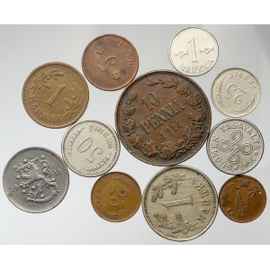 Finsko. Konvolut 11 finských mincí