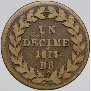 Francie. Ludvík XVIII. 1 décime 1815 BB. KM-701