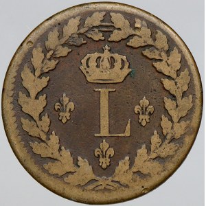 Francie. Ludvík XVIII. 1 décime 1815 BB. KM-701