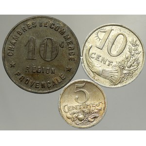 Francie. Konvolut městských nouzových mincí (Marseille)