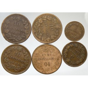 Itálie. Konvolut měděných mincí 2-10 centesimi
