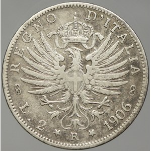 Itálie. Viktor Emanuel III. (1900-46). 2 lira 1906. KM-33