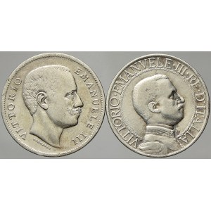 Itálie. 1 lira 1906, 1913. KM-32, 45