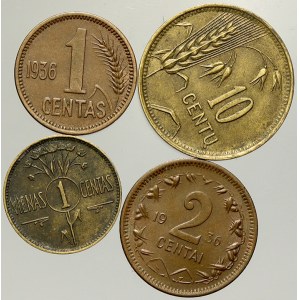 Litva. 10 cent 1925, 2 cent 1936, 1 cent 1925, 1936
