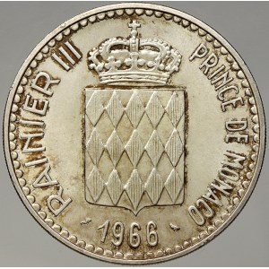 Monako. 10 frank 1966 - 110 let narození Karla III. KM-146