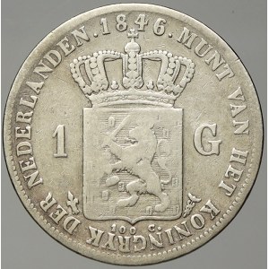Nizozemí. Vilém II. (1840-49). 1 gulden 1846 zn. květina. KM-66