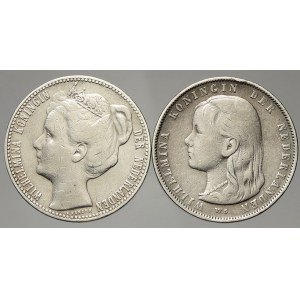 Nizozemí. 1 gulden 1892, 1901. KM-117, 122