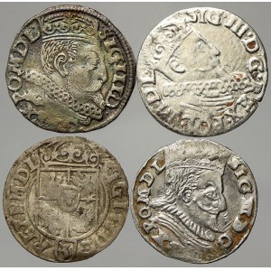 Polsko. Zikmund III. Vasa (1587-1632). Konvolut III grošů 1598, 1620 (2x) a poltorak 1623