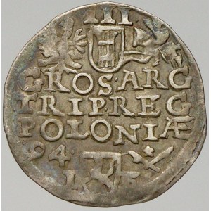 Polsko. III groš 1594 Poznaň široká hlava