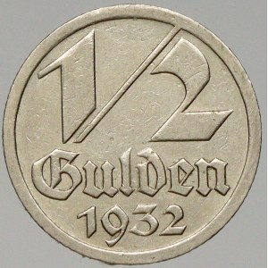Polsko – Gdaňsk. ½ gulden 1932. KM-153