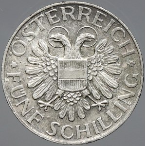 Rakousko, republika. 5 schilling 1935. KM-2853. nep. hry