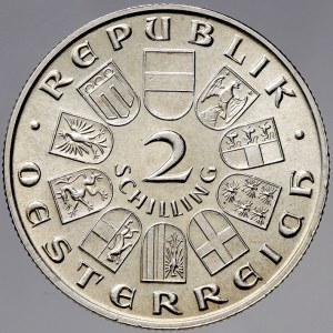 Rakousko, republika. 2 schilling 1931 Mozart