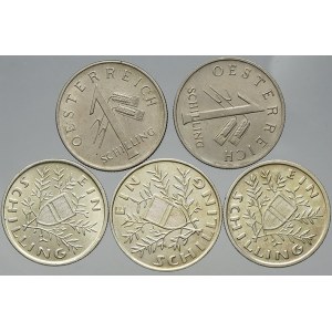 Rakousko, republika. 1 schilling 1924, 1925, 1926, 1934, 1935
