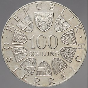 Rakousko, republika. 100 schilling Ag 1975 Strauss