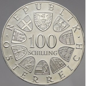 Rakousko, republika. 100 schilling Ag 1976 Olympiáda