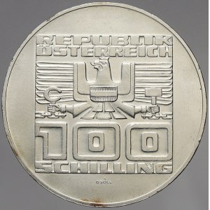 Rakousko, republika. 100 schilling Ag 1977 Pevnost