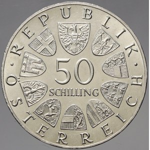 Rakousko, republika. 50 schilling Ag 1965 Univerzita