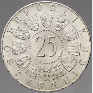 Rakousko, republika. 25 schilling Ag 1958 Welsbach