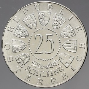 Rakousko, republika. 25 schilling Ag 1962 Bruckner