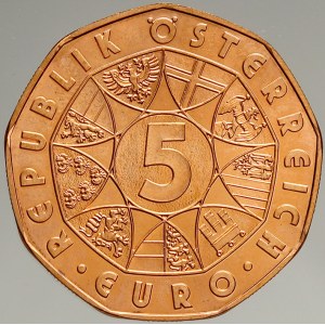 Rakousko, republika. 5 € 2012 jub. KM-3206