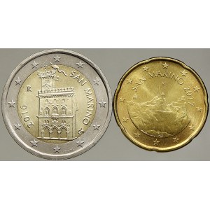San Marino. 2 € 2016, 20 cent 2017. KM-486, 559