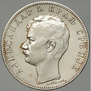 Srbsko. Alexander I. (1889-1903). 2 dinar 1897, KM-22.
