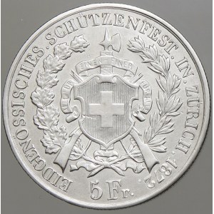 Švýcarsko. 5 frank 1872 Zurich. KM-511