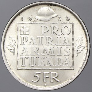Švýcarsko. 5 frank 1936 B zbrojní fond. KM-41