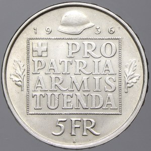 Švýcarsko. 5 frank 1936 B zbrojní fond. KM-41