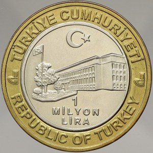 Turecko. Republika (1922-2004). 1000000 lir 2003, mincovna Istanbul. KM-1139.1