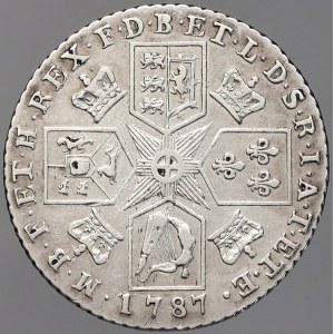 Velká Británie. 1 shilling 1787. KM-607.1. n. škr.